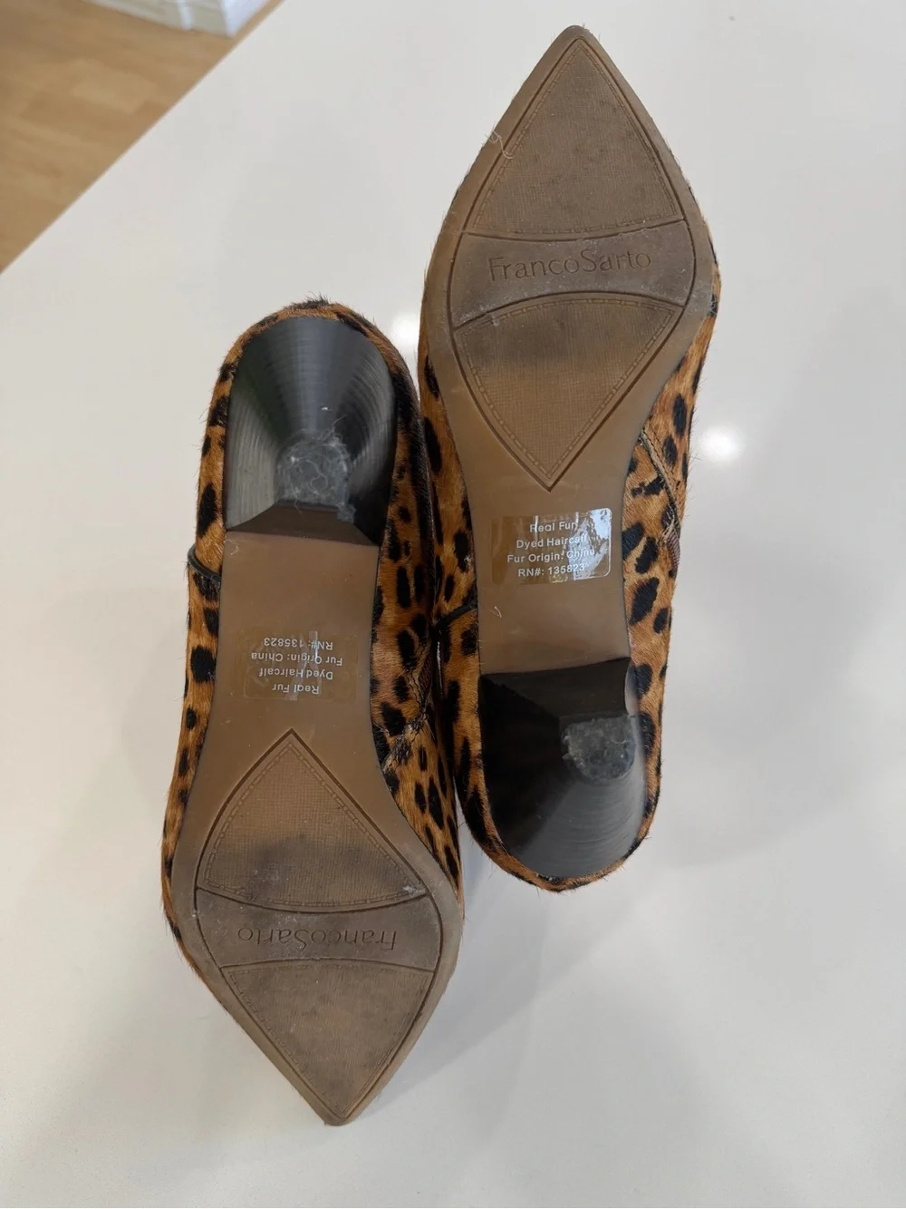 Franco Sarto Leopard-Print Pointed Ankle Booties